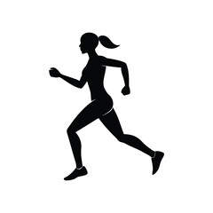 silhouette of a woman running