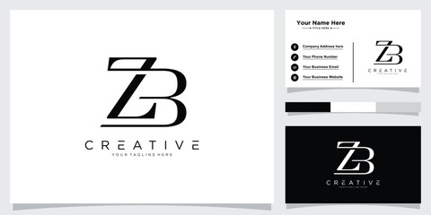 Initial ZB or BZ letter logo design vector