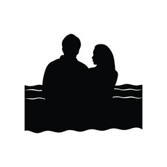 silhouette of a man in a boat