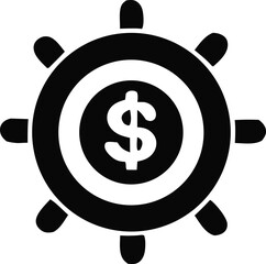 Fototapeta premium Abstract black and white icon depicting financial management and control