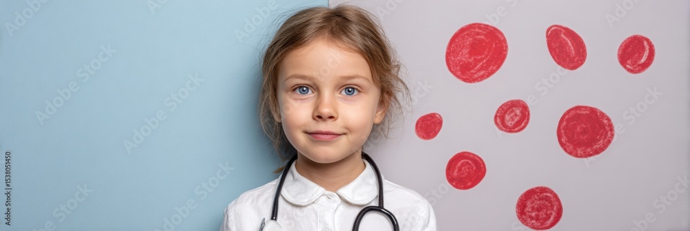 Poster visual comparison highlighting characteristics of leukemia and lymphoma in pediatric cases with a yo