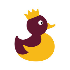 silhouette rubber duck with a crown