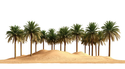 palm tree and desert sand on a white background