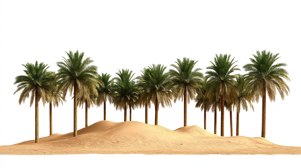 palm tree and desert sand on a white background