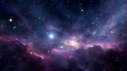 Naklejka premium A Breathtaking Celestial Vista: Exploring the Depths of a Cosmic Nebula