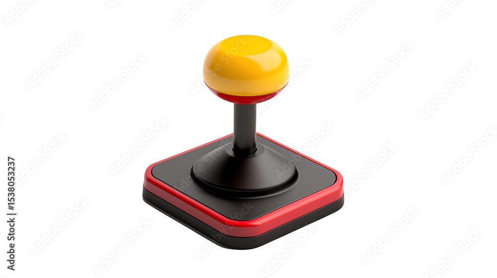 Poster retro joystick design element red yellow gaming controller icon