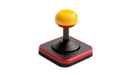 Retro Joystick Design Element Red Yellow Gaming Controller Icon