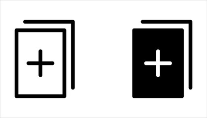 new document icon set, vector illustration of add paper on white background