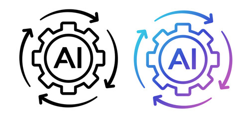 OPEN AI & chat GPT LOGO MARK LINE VECTOR ILLUSTRATION, 오픈 AI, chat GPT 라인 벡터 일러스트