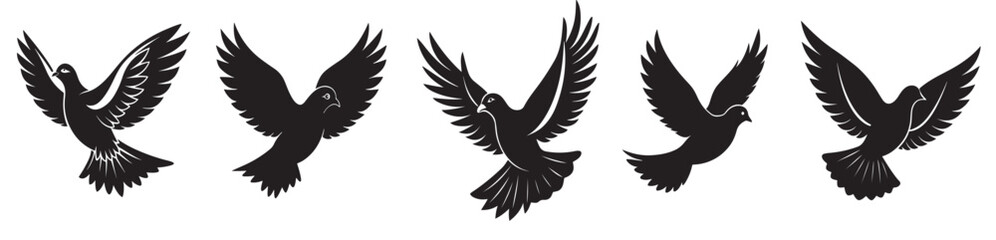 mourning dove silhouette vector bundle mourning dove silhouette mourning dove silhouette bundle