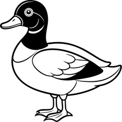 Minimalist Wood Duck Line Illustration