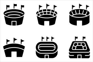 Arena sports stadium icon set. vector icons for web design isolated on white background