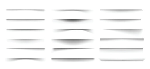 Paper shadow effect realistic overlay divider transparent poster banner shadows vector flyer border