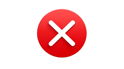 Red Circle Cross Mark Icon Design for Website or App Interface