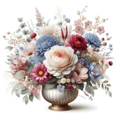 Elegant Flower Bouquet, isolated with white background	