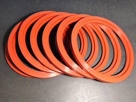 Gasket ring made of silicone material, used as a spare part to fill joints with no gap or leak. The rubber gasket is soft and flexible, making it possible to use when splicing various parts