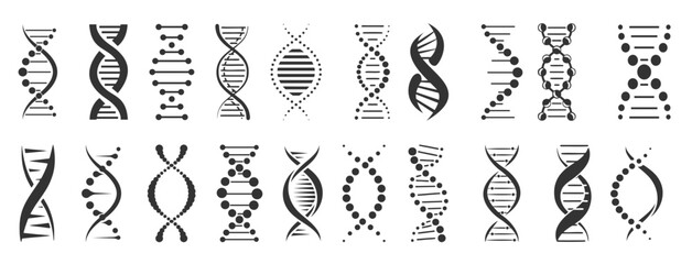 Set of DNA icons. DNA icons collection. vector illustration
