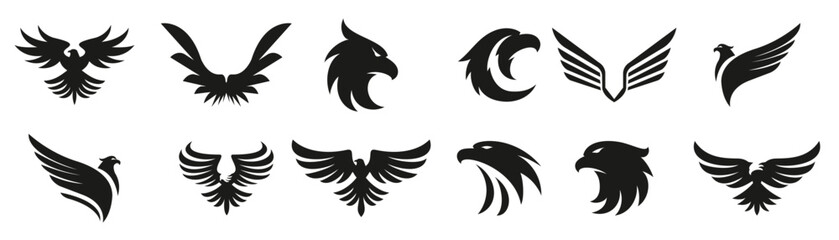 Eagle logo collection. Set of eagle icons. Vector eagle logotype. Vector
