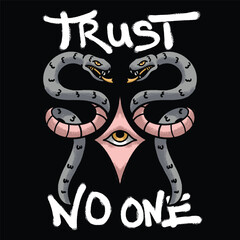 Trust No One for streetwear illustration