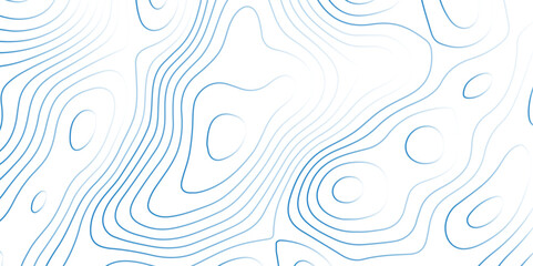   Landscape geodesy topography map background.  Line texture pattern-white blue illuminated topographic lines on transparent background.