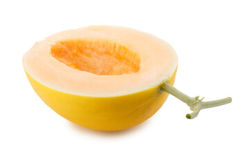 Golden Melon slices isolated on a transparent background
