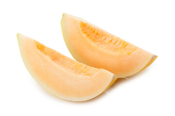 Golden Melon slices isolated on a transparent background