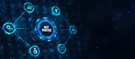 Internet, business, Technology and network concept. BEST PRACTICE successful business concept. 3d illustration