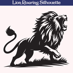 Lion roaring silhouette vector illustration