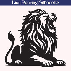 Lion roaring silhouette vector illustration