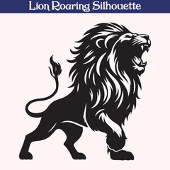Lion roaring silhouette vector illustration