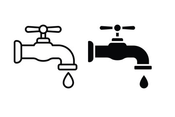 water tap with drop of water