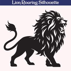 Lion roaring silhouette vector illustration