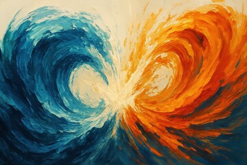 opposing forces meeting at dramatic vertex point