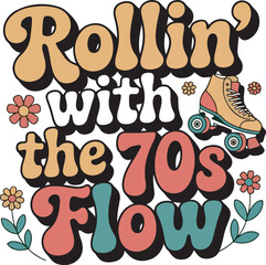 Rollin with the 70s Flow Retro Roller Skate Design 1