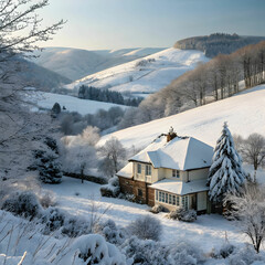 house in the snow