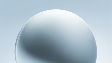A smooth, white sphere with a subtle gradient background