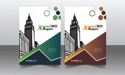 Modern Annual Report Book Cover Design Template