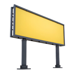 Obraz premium Yellow billboard mockup isolated on transparent background