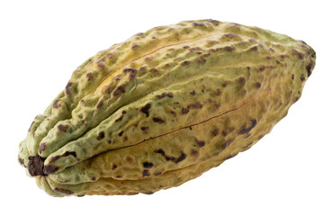 Ripe Cocoa Fruit Pod with Textured Outer Shell isolated on a transparent background