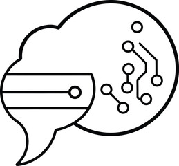 Minimal Chat Bubble in Simple Outline Style Vector Line art illustration