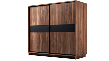 Modern Wooden Cabinet with Sleek Black Accents Perfect for Stylish Home Interiors and Efficient Storage Solutions