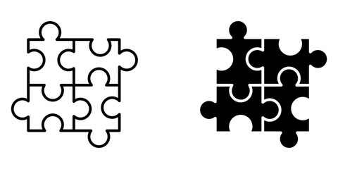Fototapeta premium puzzle icon white on background