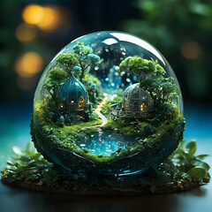 green planet and tree