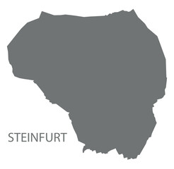 Steinfurt city map with boroughs grey illustration silhouette shape