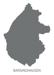 Barsinghausen city map with boroughs grey illustration silhouette shape