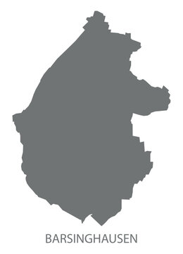 Barsinghausen city map with boroughs grey illustration silhouette shape