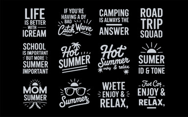 Fototapeta premium Summer Quotes Typography Ice Cream Camping Road Trip
