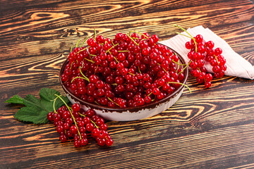 Ripe and juicy red currants berry