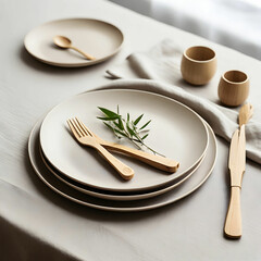 empty plate with fork and knife