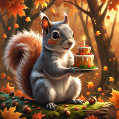 squirrel in autumn